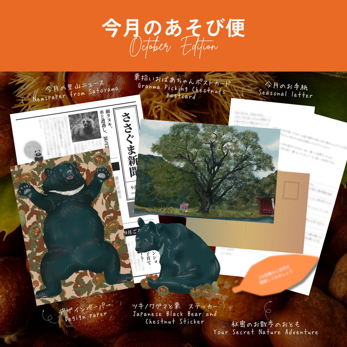 ゆっくり便（あそび便）｜月に一度、里山から届く小さな季節のおすそわけ【送料込み】